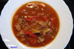 Reitersuppe mit Hackfleisch und Ochsenschwanzsuppe