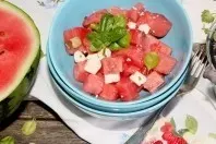 Fetakäse und Wassermelone - das schmeckt