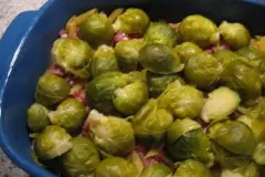 Nudel-Rosenkohl-Schinken-Gratin