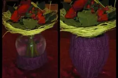 Stulpen umfunktionieren - Bauchige Vase verschönern