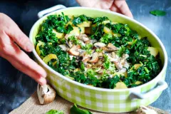 Kartoffel-Spinat-Champignongratin