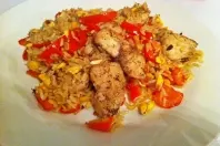 Fried Rice - gebratener Reis mit Hühnerbrustfilet