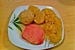 Kasseler in Sauerkraut und Gwichste Knödel (Mehlknödel)