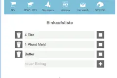 Einkaufsliste für Online Rezepte zusammenstellen