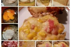 Frühstücksmuffins mit Käse, Ei und Speck