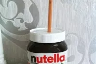 Origineller Spitzer aus einem Nutella Glas