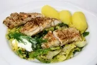 Fischfilet mit grünem Cidre-Gemüse