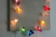 Lichterkette mit selbst gebastelten Schirmchen