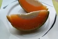 Melonen-Sorbet mit Joghurtkern