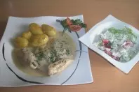 Hähnchen-Schnitzel in Gorgonzola-Soße