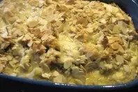 Sahniges Brokkoli-Kartoffel-Gratin mit Hähnchenbrust