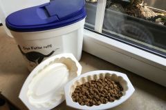 Futternapf f&uuml;r Katzen aus Recycling-Schalen