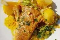 Kabeljau in Curry-Butter mit Spitzkohl und Kartoffeln