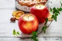 Apfelkerzen selber basteln - stimmungsvolle Herbstdeko