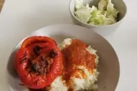Resteverwertung - Gefüllte Paprika mit Reis