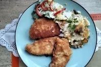 Kartoffelgratin mit Putenschnitzel