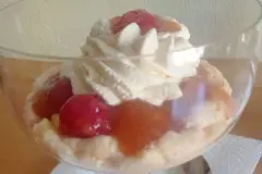Stachelbeer-Kompott mit Vanillepudding