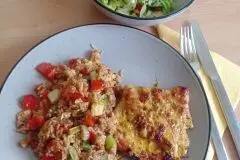 Gemüse-Reis-Pfanne mit Putenfilet (indische Art)