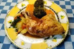 Hähnchenschenkel mit Gemüse aus dem Airfryer-Backofen