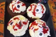 Halloween Muffins mit Frischkäse-Frosting