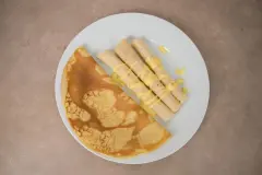 Schwarzwurzel mit Pfannkuchen