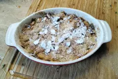 Apfel Crumble aus der Heißluftfritteuse
